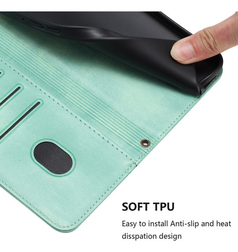 Funda De Piel Tipo Cartera Con Ranura Para Teléfono Zte Blade A52