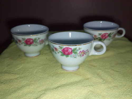 Juego De 3 Tazas De Café Con Plato (Usado)