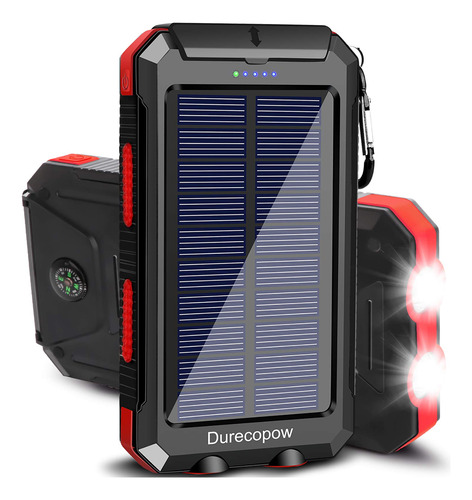 Durecopow Cargador Solar, 20000 Mah Portatil Al Aire Libre, 