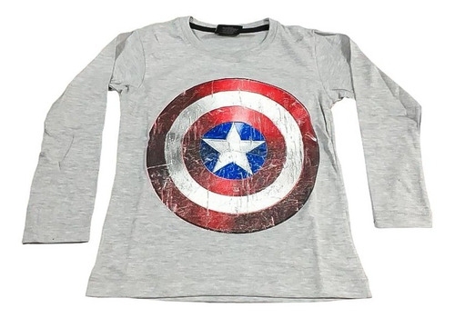 Remera Capitan America Niño Niña Unisex Algodon