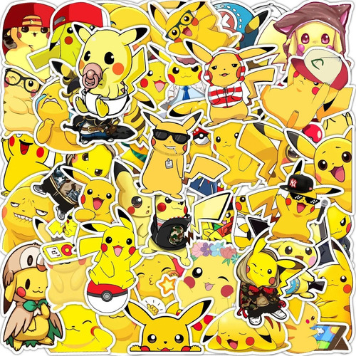 Globi® 50 Stickers Pokemon Decoración Sorpresas Cumpleaños 