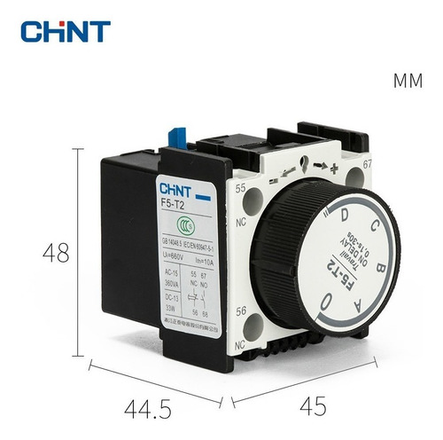 Rele Temporizador  P/contactor Chint 0,1-30s On Delay F5-t2