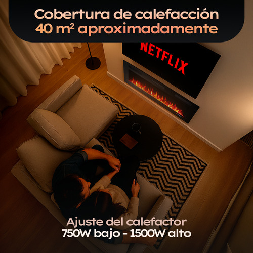 Chimenea Eléctrica Empotrable 60'' | Máx 30°c | 220v-240v