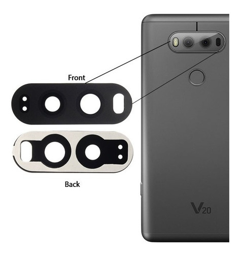 Luna Lente Glass Luna De Camara Trasera Para LG V20 Repuesto