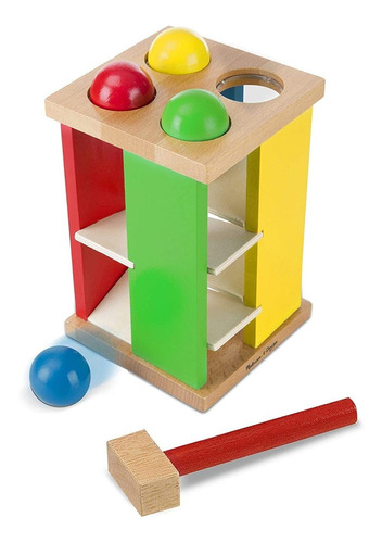 Torre Con Pelotas En Madera Para Martillar