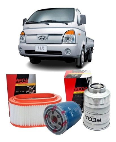 Kit Filtro Ar Oleo Combustível Hyundai Hr 2.5 8v Até 2012