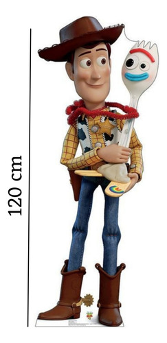 Figura Decorativa - Woody Y Forky - En Coroplast - Con Base Blanco