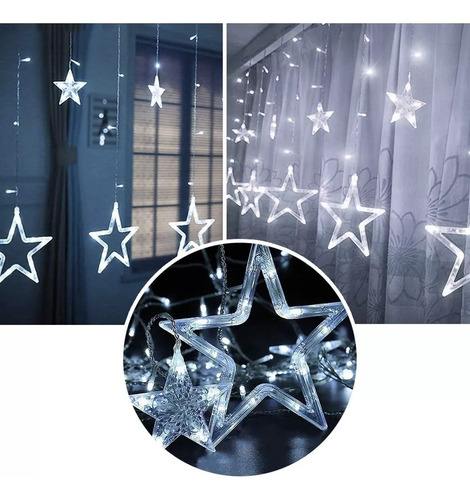 Cortina Luces Estrella Led Decoración Navidad Figuras Nueva