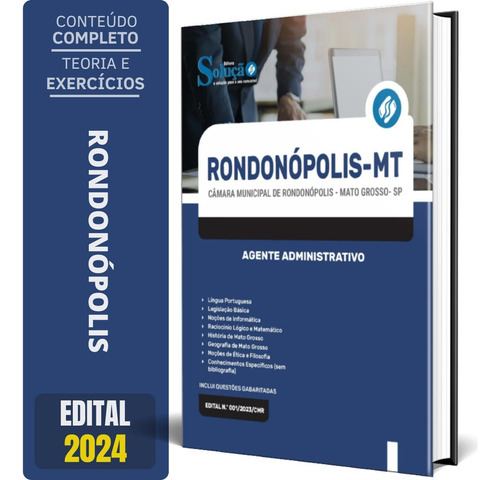 Apostila Câmara Rondonópolis Mt 2024 - Agente Administrativo