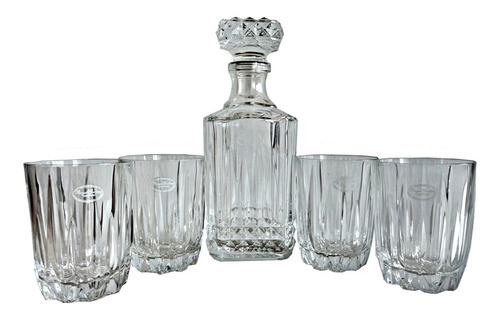 Set 5 Piezas, Licorera  Y  4 Vasos Whisky  Royal Gallery