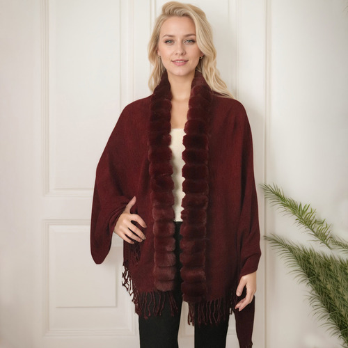 Capa Chal De Mujer De Invierno, Chaqueta De Punto De Moda