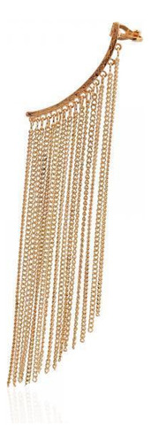 2x1pc Crystal Heart Chain Tassel Ear Cuff Wrap Declaración