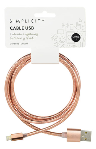 Cable Metalizado Para iPhone Simplicity X 1 M