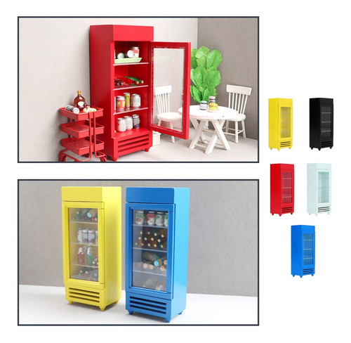 Refrigerador Vertical Doll House, Tamaño 1:12 Wood High