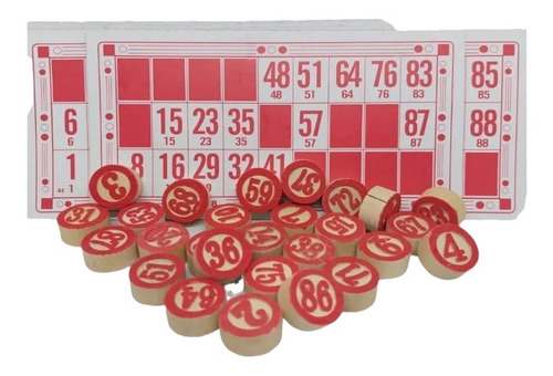 Juego Loteria Familiar 48 Cartones Y 90 Fichas