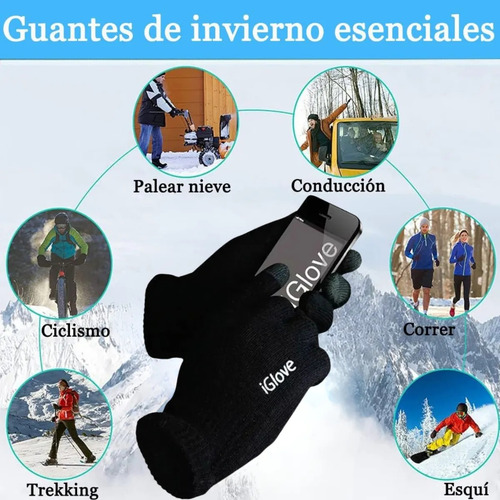 Par Guantes Touch Compatible Con Ipad Invierno Pantallas Rosa Claro Lisa