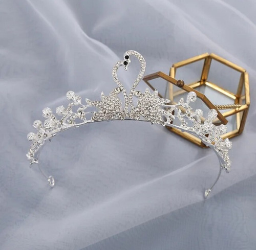 Tiara Corona De Cisne De Lujo Tocado Cristal Bodas Disfraces