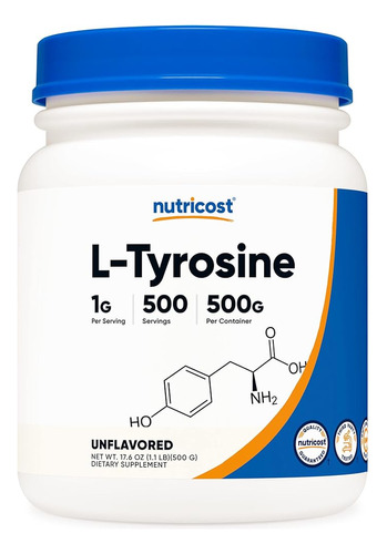 Nutricost L-tirosina En Polvo 500 Gramos L-tirosina Pura En