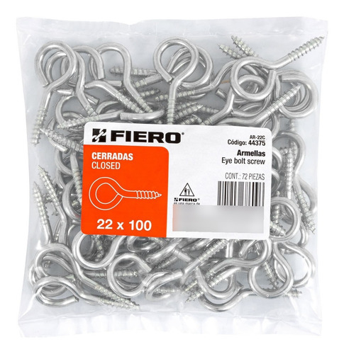 Armellas Cerradas De 22 X 100 Bolsa Con 72 Pz Fiero Ar-22c