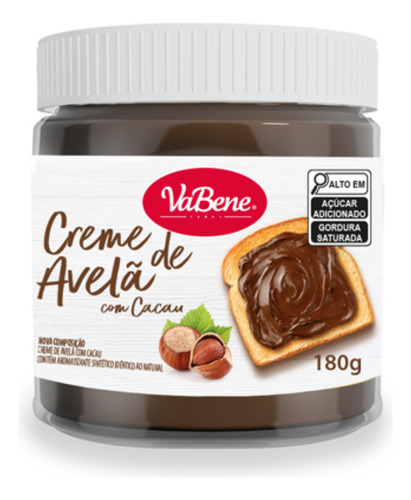 Creme De Avelã Com Cacau 180g Vabene Confeitaria