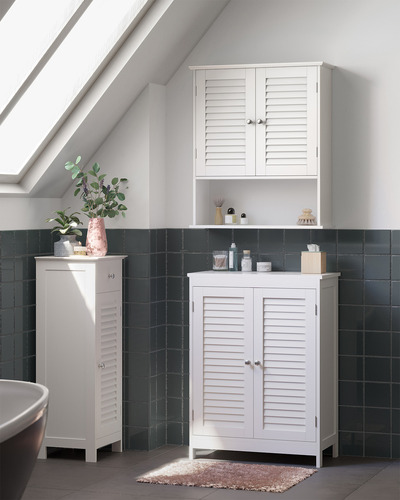 Vasagle Armario De Baño Para Espacios Pequeños Color Blanco