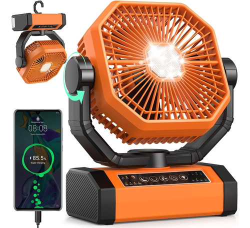 Ventilador Recargable 60 Horas Portátil 20000 Mah Luz Led