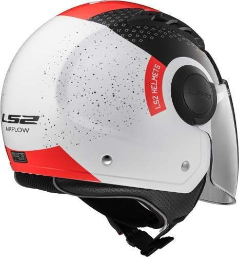 Imagen 2 de 9 de Casco Moto Abierto Ls2 562 Airflow Condor Blanco Negro Rojo