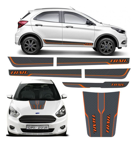 Kit Completo Faixa Ford Ka Trail 2018 + Adesivo Do Capô