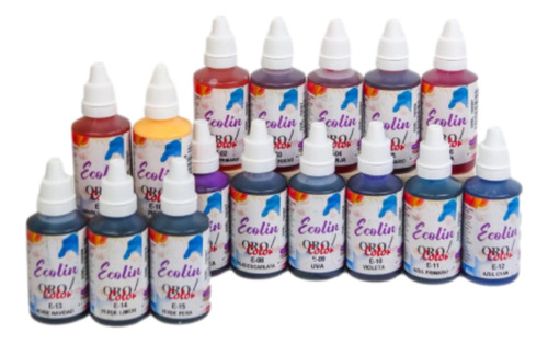 Kit De 20 Acuarelas Liquidas 30ml ( Ecolin) . Orocolor 