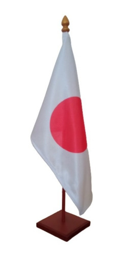 Bandera Japon Mástil  Base  Madera Escritorio Souvenir