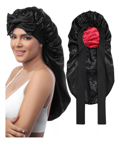 A Gorro De Satén Largo For Dormir - Gorro De Seda Reversible