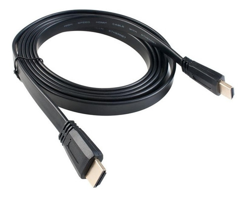 Cable Hdmi/hdmi Full Hd 1.4 Noganet Negro Flat 4k 2mts !