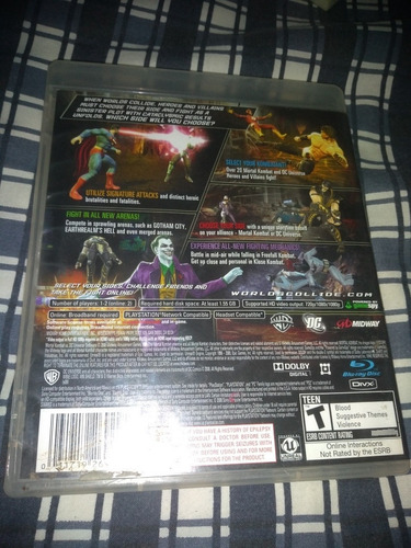 Playstation 3 Ps3 Videojuego Mortal Kombat Vs Dc Universe (Usado)