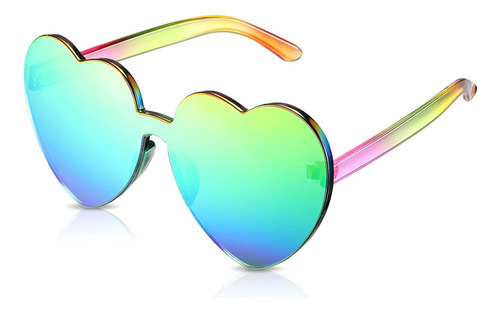 Lentes Sol Transparentes Sin Con Forma Corazon Para Fiestas