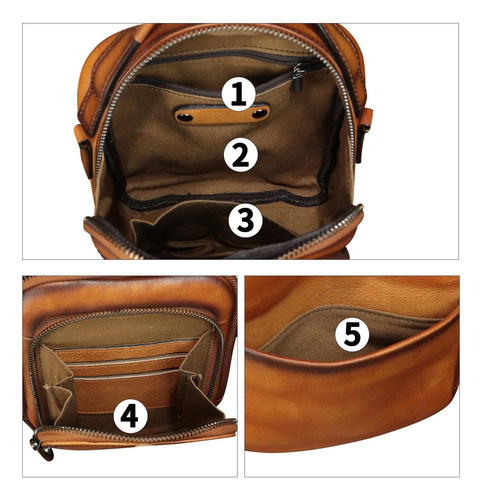 Ivtg Bolso Bandolera De Cuero Genuino Para Hombres Bolso Peq