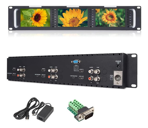 Feelworld T51-h Triple 5 Pulgadas 2 Ru Rack Mount Monitor 80
