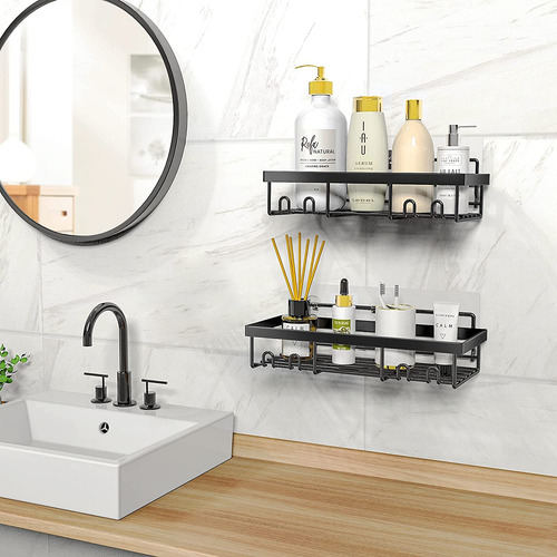 Set De 2 Estante Organizador De Baño Autoadhesivo Acero Inox