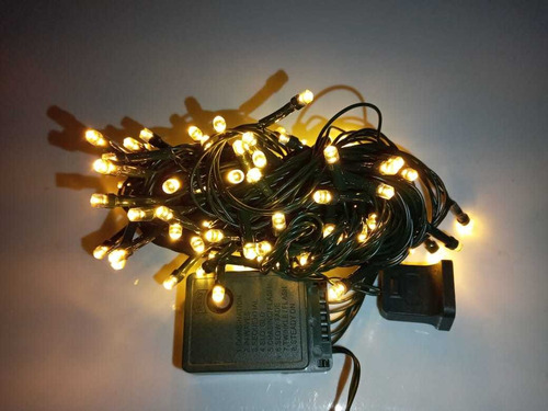 Luces Para Arbol Calida X100 Bombillos Cable Verde Paq. X1