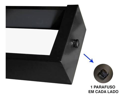Luminária Alumínio Sobrepor P/ 2 Lâmpadas T8 120cm Premium