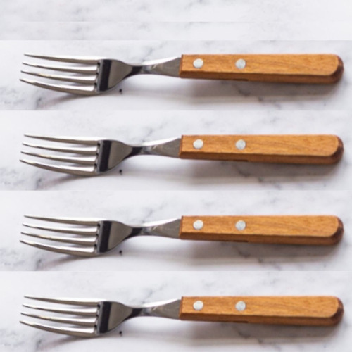 4 Tenedor De Mesa Asado Tramontina Dynamic Mango Madera
