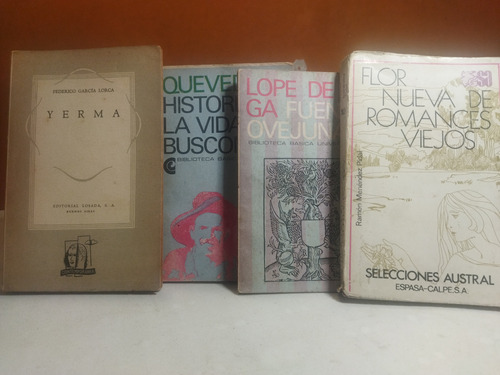 Lote De Libros De Lit Española, Lorca, Quevedo, Lope De Vega