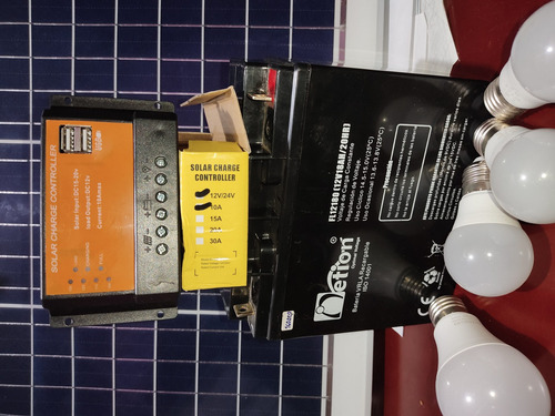 Imagen 3 de 10 de Kit Panel Batería Controlador Led (componentes Planta Solar)
