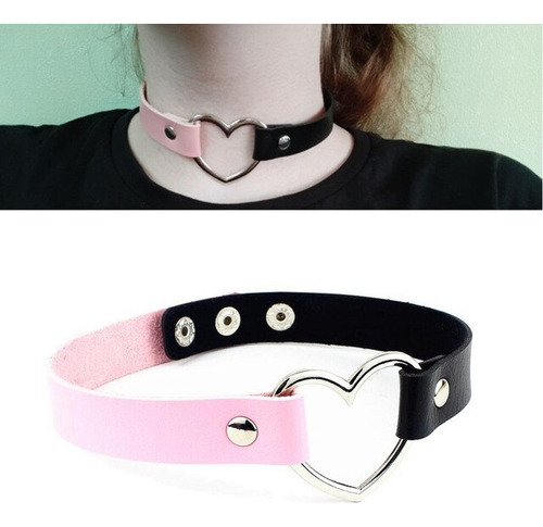 Collar De Cuero Negro Con Remaches Para Mujer Y Ho Style K