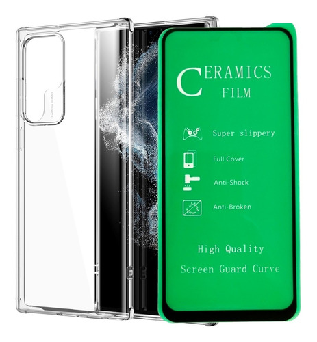 Funda Transparente + Vidrio Cerámico Para Samsung S23 Ultra