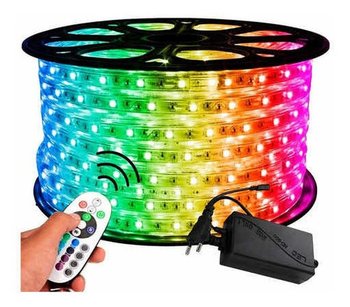 Cinta Led Multicolor Rollo De 10 Mts Con Control Rgb