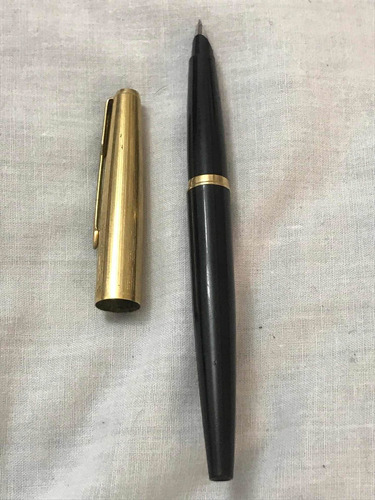 Lapicera Pluma Parker Con Capuchón Dorado/ Buen Estado