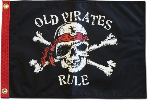 Bandera Piratas Old Pirates Rule - Bandera Pirata De Nailon 