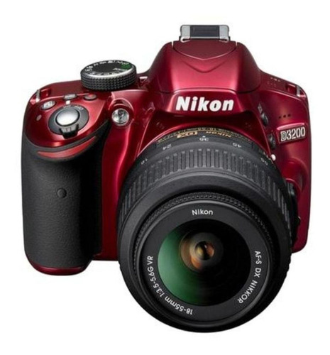  Nikon Kit D3200 + lente 18-55mm VR DSLR color  rojo