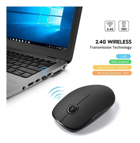 Imagen 4 de 8 de Mouse Inalambrico Victsing Delgado Slim Silencioso Pc Laptop
