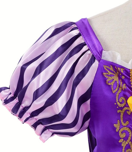 Disfraz De Princesa Rapunzel Con Pascal + Accesorios Rapunzel M